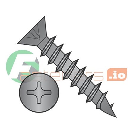 Newport Fasteners Wood Screw, #8, 5/8 in, Black Oxide Steel Flat Head Phillips Drive, 11000 PK 752278